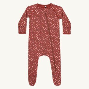 NWT - Quincy Mae Red hearts bamboo zip pajama